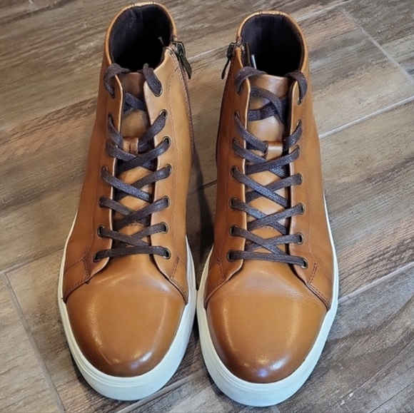 Jousen Leather High-Top Dress Sneakers, Size 8 - Picture 2 of 15